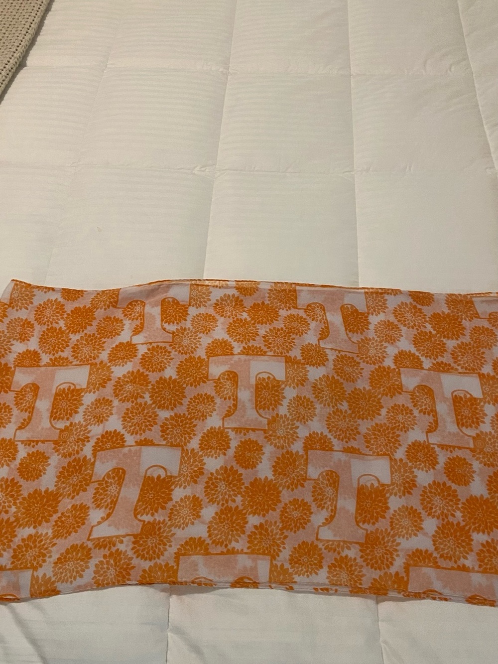 University Tennessee Orange and White Infinity Scarf lightweight